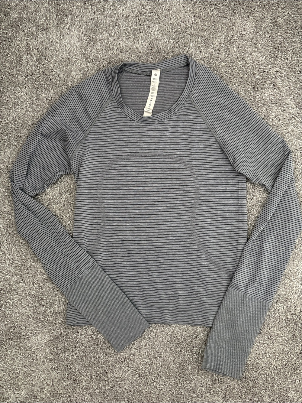Lululemon swiftly tech long sleeve striped top